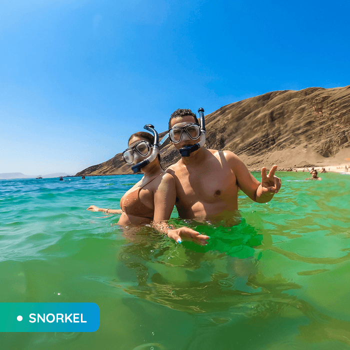 Snorkel en Playa La Mina, sujeto al estado del mar